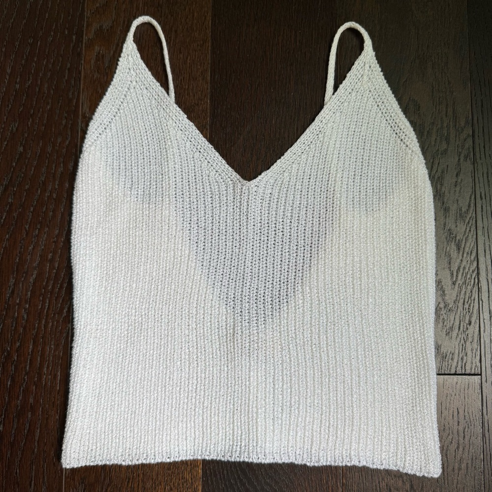 in Italy Cropped White Tank Top Sweater - Size Small
